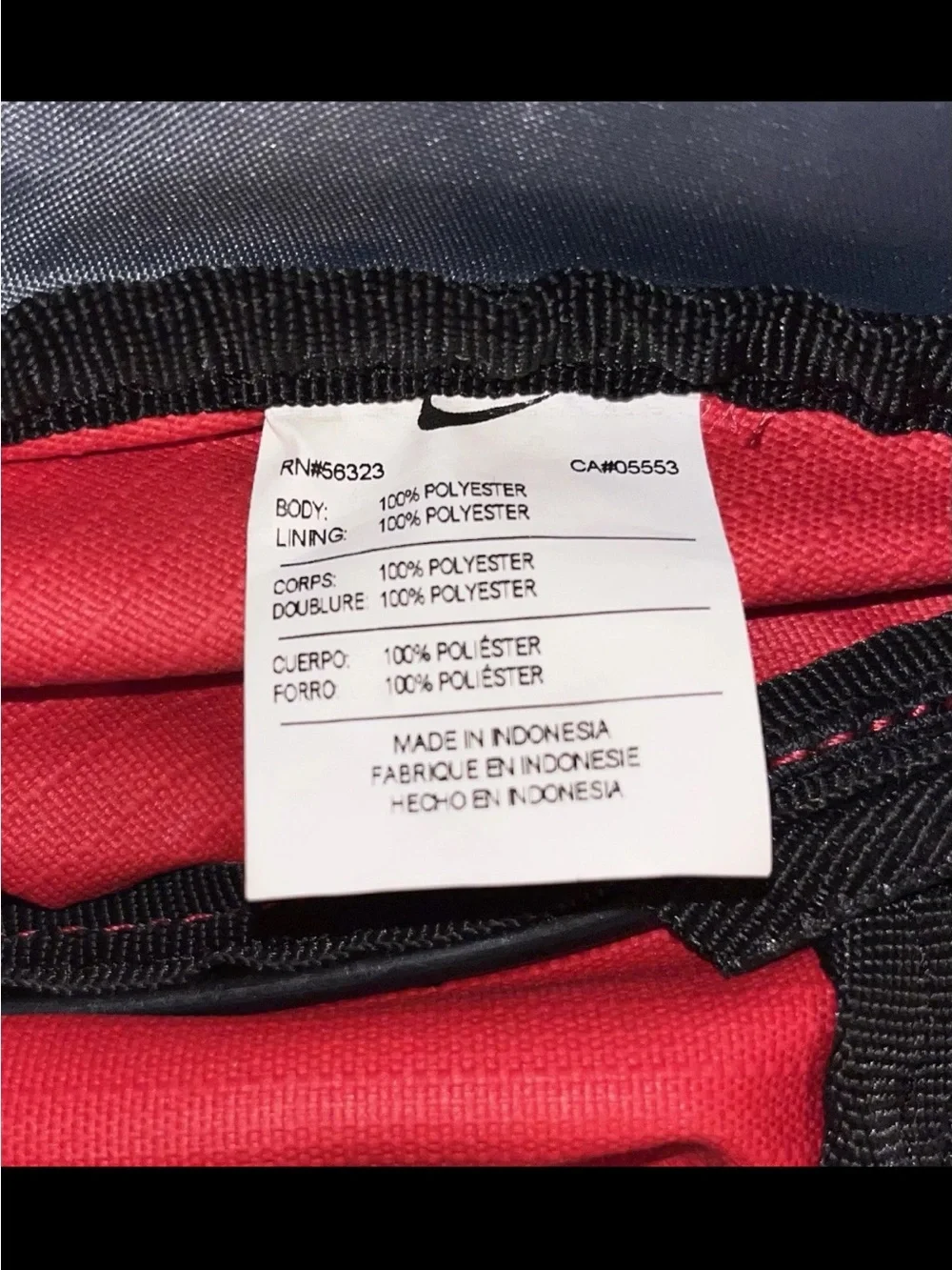 Nike Training Duffel Bag Brasilia 9.5 With Strap Red/Black 5 Zipp Compartments